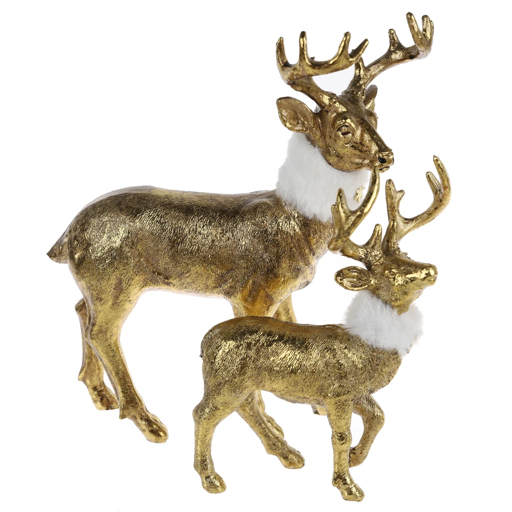 Standing Reindeer Decoration Christmas Deer Figurines Champagne Gold Elk Winter Decor