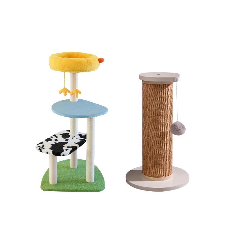 New Design Solid Wooden Castle Durable cats Climbing Scratch, trees House with Platform Go Pet Club cats House/