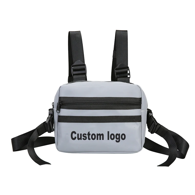 Custom Big Cross Body Outdoor Fashion Sports Sling Men Unisex Vest Reflective Chest Bag,Tactical Chest Bag