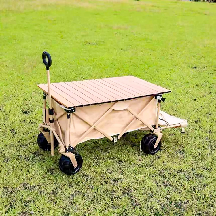 4 Wheels Folding Utility Cargo Wagon Cart Storage Rack And Folding Beach Wagon Folding Picnic Wagon