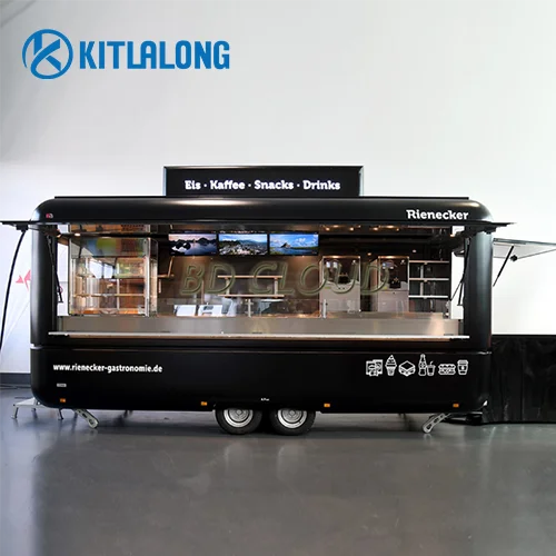 Kitlalong Food Trailer Extractor Fan Customized Electric Mobile Food Trailer System Salad Prep Fridge Food truck