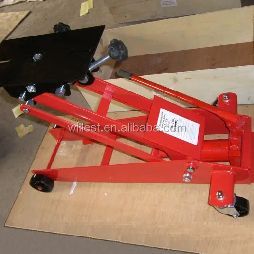 Low position car hydraulic floor trolley jack HUTZ 0.5 ton low profile transmission jack TJ05FH01 single stage car gearbox jack