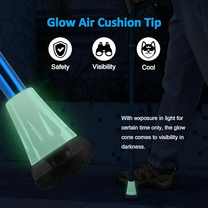 Health BAZAAR Walking Stick Personal Defense Retractable Cane Adjustable Height Crutches Silver Walking Cane Elderly