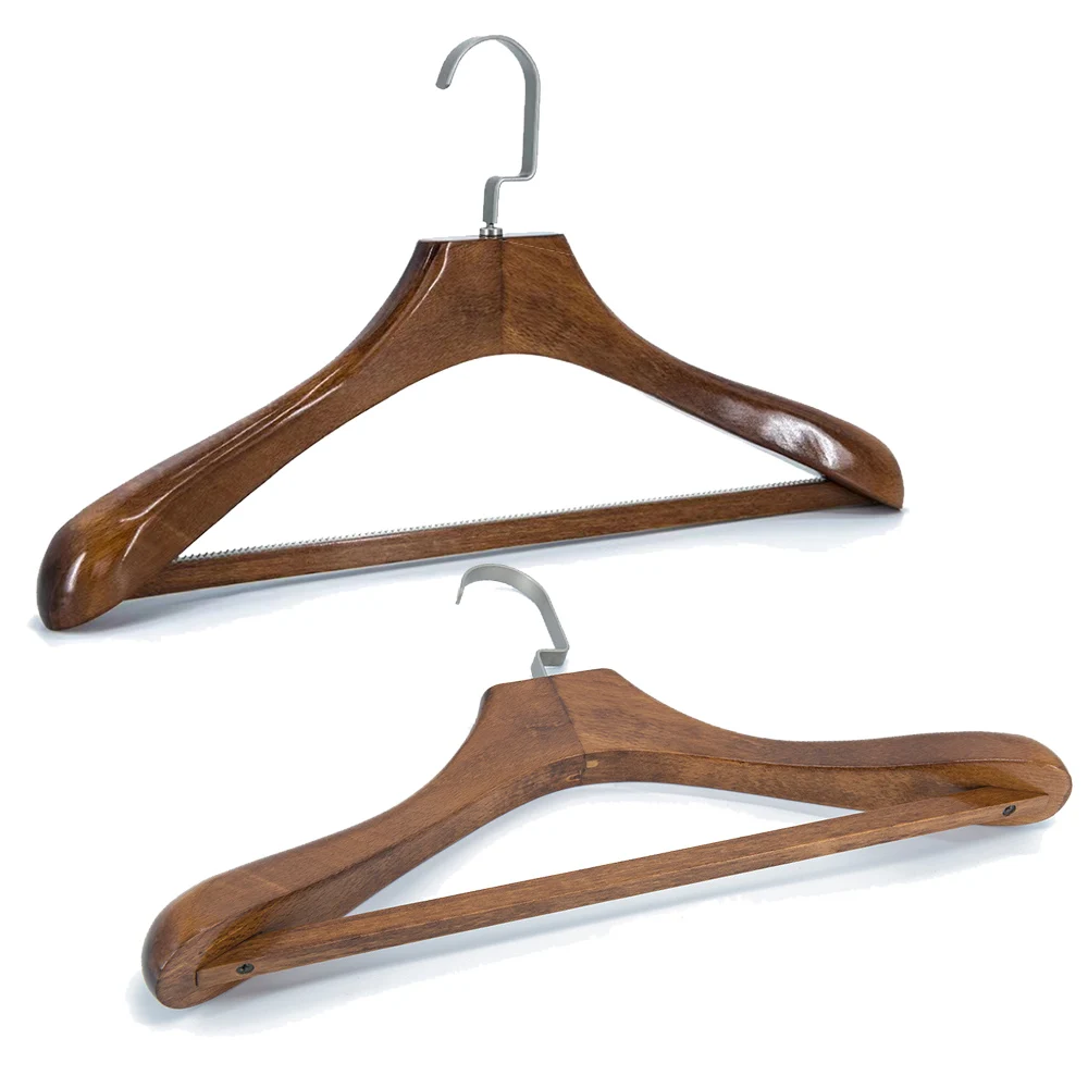 Wooden Hangers Classical Standard Adult Solid Wood Hanger Clothes Hangers with Pant Bar