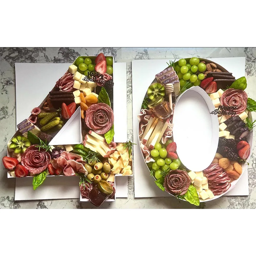 15inch Paper Mache Box Fruit Cupcake Charcuterie Grazing Fillable Cardboard Letter Number For Sweet