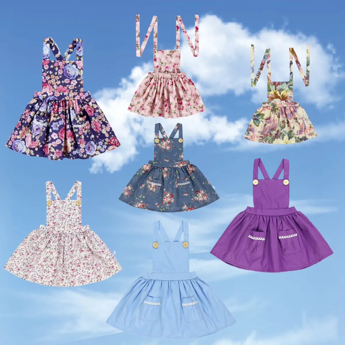 high quality new fashion style dress for girls floral comfortable girls dresses casual baby girl lovely summer dress