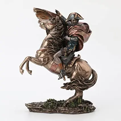 Shengye outdoor garden decorative stone carving famous hand-carved sunset red marble Napoleon riding sculpture park ornaments