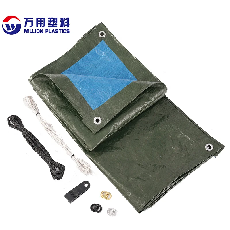 Million outdoor for Africa Portable green 100g/100gsm High Density uv resistant tarpaulin 100% pe