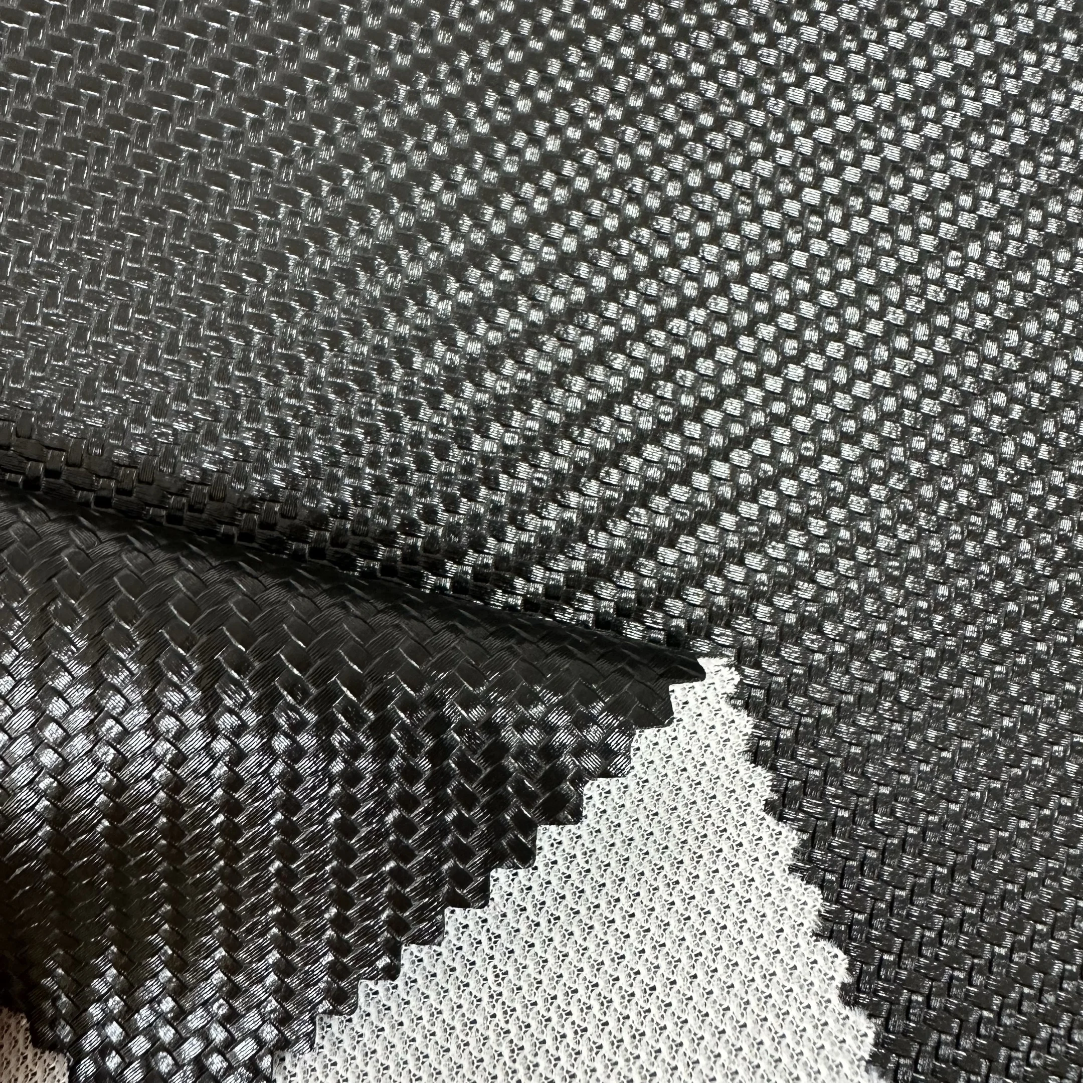 New fashion woven pattern pvc leather for handbags making and car seat upholstery