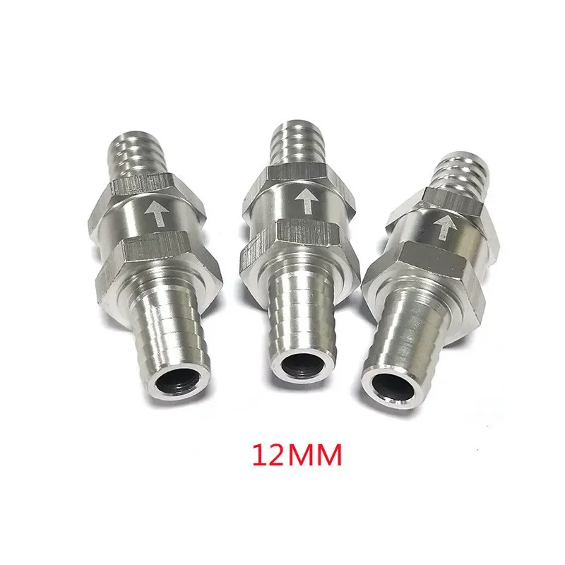 One Way 4/6/8/10/12/14mm 6 Size Valves Aluminium Alloy Fuel Non Return Check Valve One Way Fit Carburettor Aluminum Alloy Check