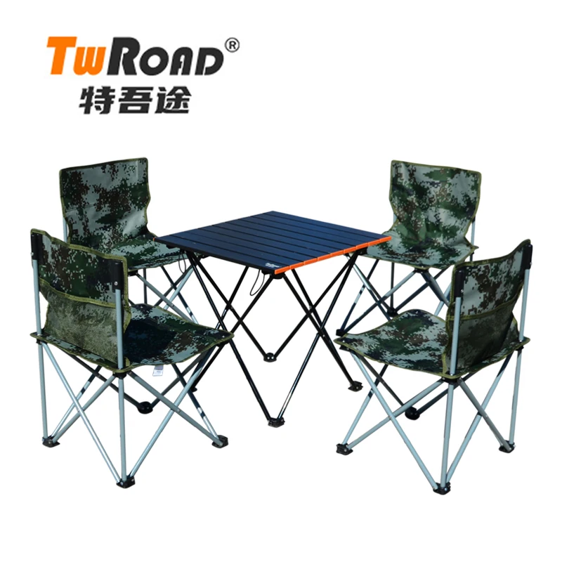 TWROAD Ready Goods Outdoor Folding Picnic Camping Table and 4  chair group sets