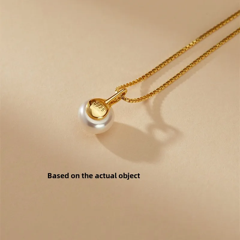 S925 Sterling Silver Small Capsule Pearl Necklace Fall Winter Style Accessible Luxury Natural Freshwater Pearl Does Not Fade