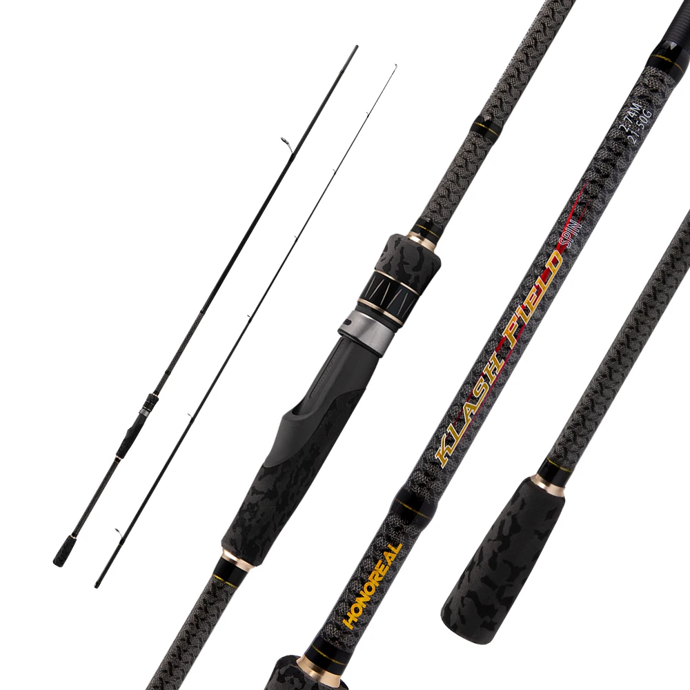 HONOREAL Klash Field Spin High Quality 2.7m 3.0m 2 Section Carbon Fiber Fuji O Guide Fast Action Spinning Fishing Rod