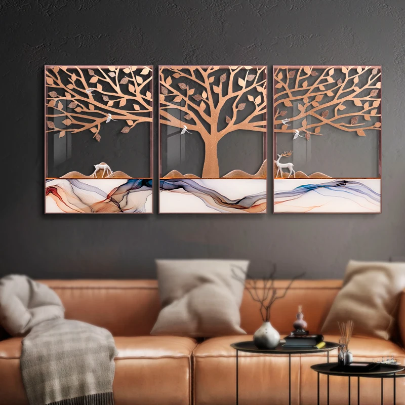 Creative Style Glass Abstract Resin Wall Art Landscape Home Decor 3D Wall Painting Products Art Decoration