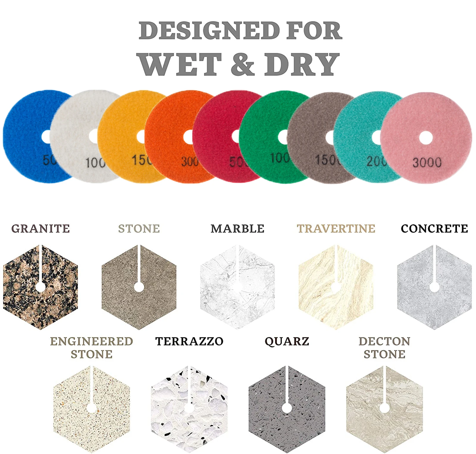 13pcs Wet/Dry 100mm 4 Inch Sanding Grinding Disc Marble Granite Polisher Hand Tools Diamond Polishing Pads Set