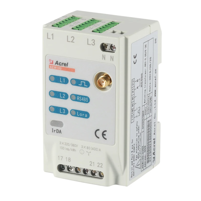 Acrel AEW100-D160R CE 470MHz Wireless temp monitor 3 Phase Energy Power Meter With Cts Piercing Connect