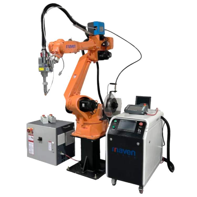 Fiber laser robotic welding and cutting machine with push and pull wire function