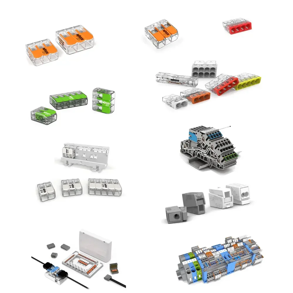 Original WG 221-412 Connector Plug Quick Cable with 2 Wires 221-413 3-Pin Push-in Terminal Wire Connectors