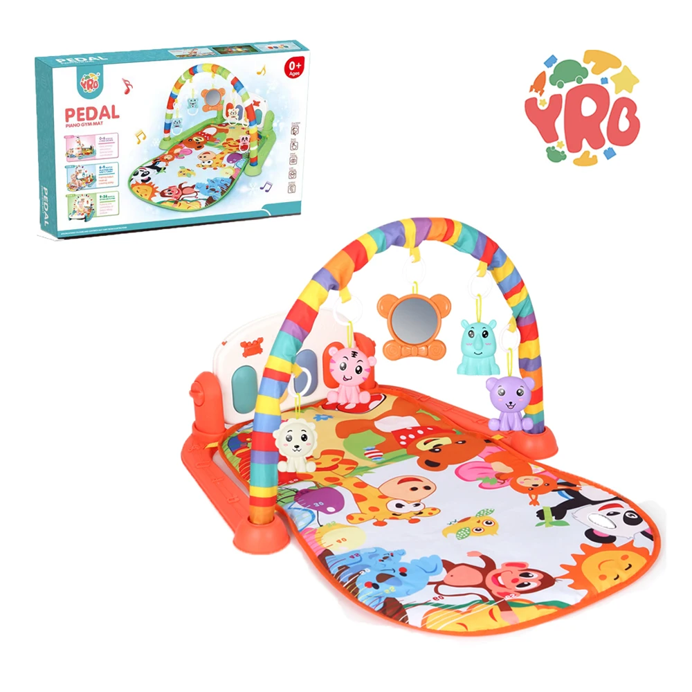 High quality multi functional activity fitness baby sleeping play gym musical mat with pedal piano
