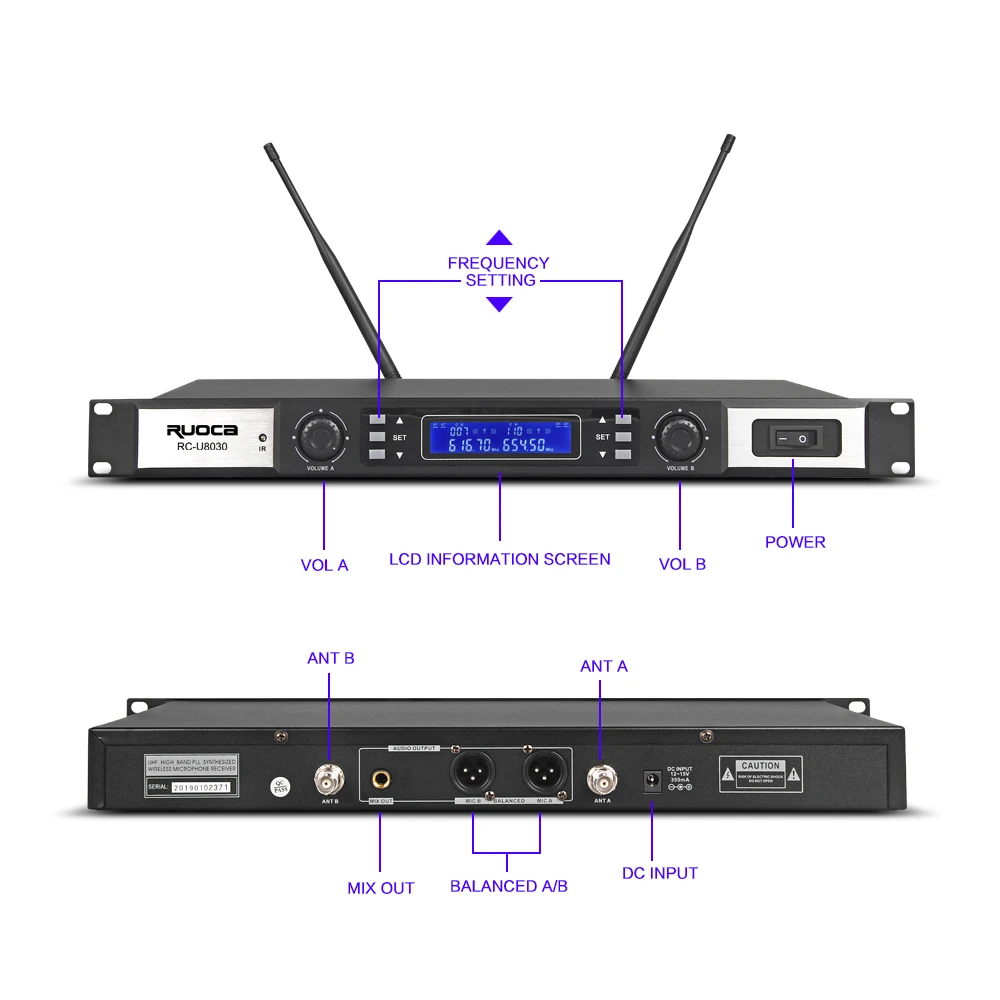 Hot Sale Professional UHF Wireless Electret Condenser Microfones Microphone