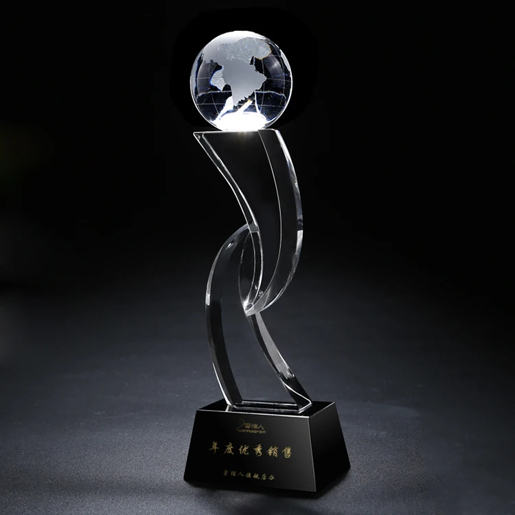 Прозрачное стекло K9 кристалл земли Шар Трофей