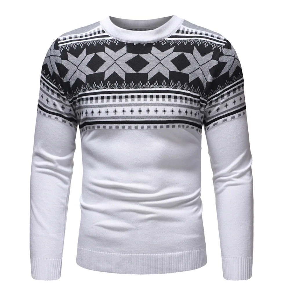 Christmas Sweater Knitwear Vendor Men Cotton Knit Pullover Custom Jacquard Knitted Long Sleeve Ugly Christmas Sweater For Men