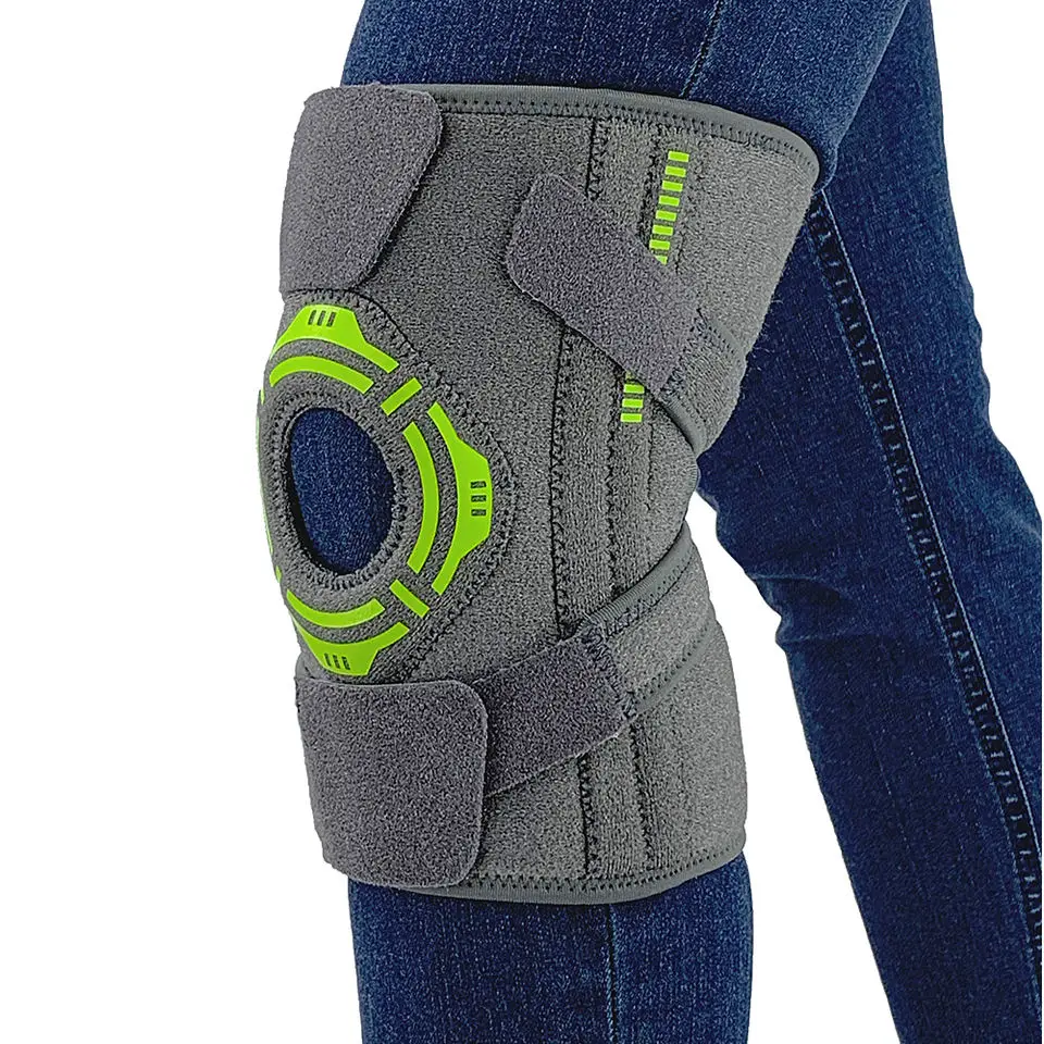 Compression Anti-slip Neoprene Knee Support Sleeve With Double Wave Silicone Rubber Strip For Men & Women