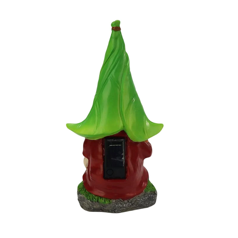 wholesale dwarf statue with solar energy garden gnome with light Garden Little Elf solar function garden decoration