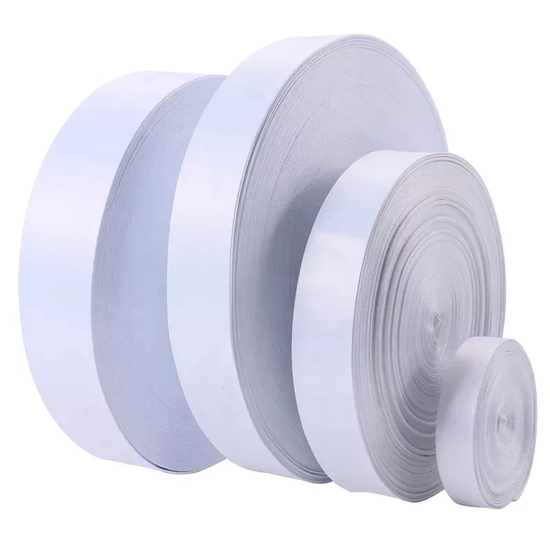 Factory wholesale price white material 100% polyester lanyard fabric ribbon plain white lanyards in bulk sublimation lanyard