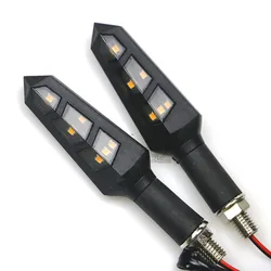Universal 12V Motorcycle LED Turn Signal Lights Flexible Indicators Amber Blinker Lamps for Kawasaki KTM Ducati Honda Yamaha