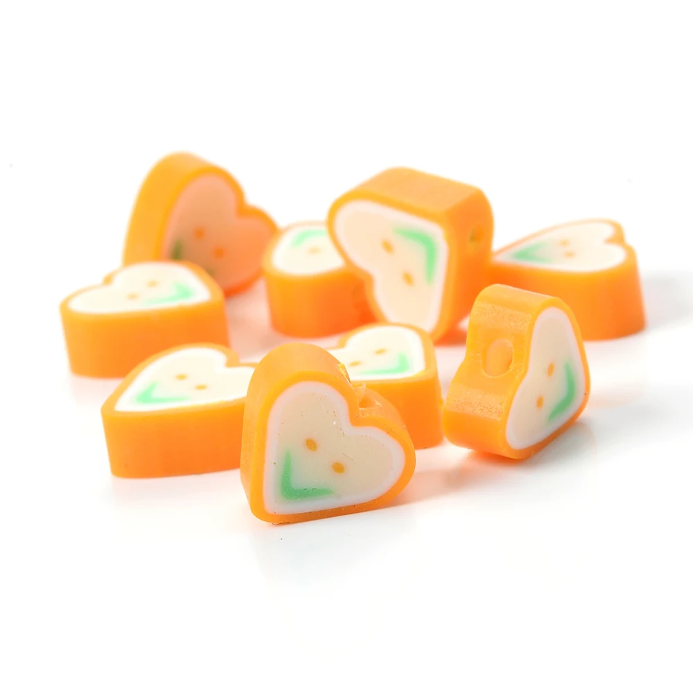 50Pcs Love Heart Clay Beads Smiley Face Polymer Clay Beads Spacer Jewelry Beads For Making DIY Earring Necklace Bracelet