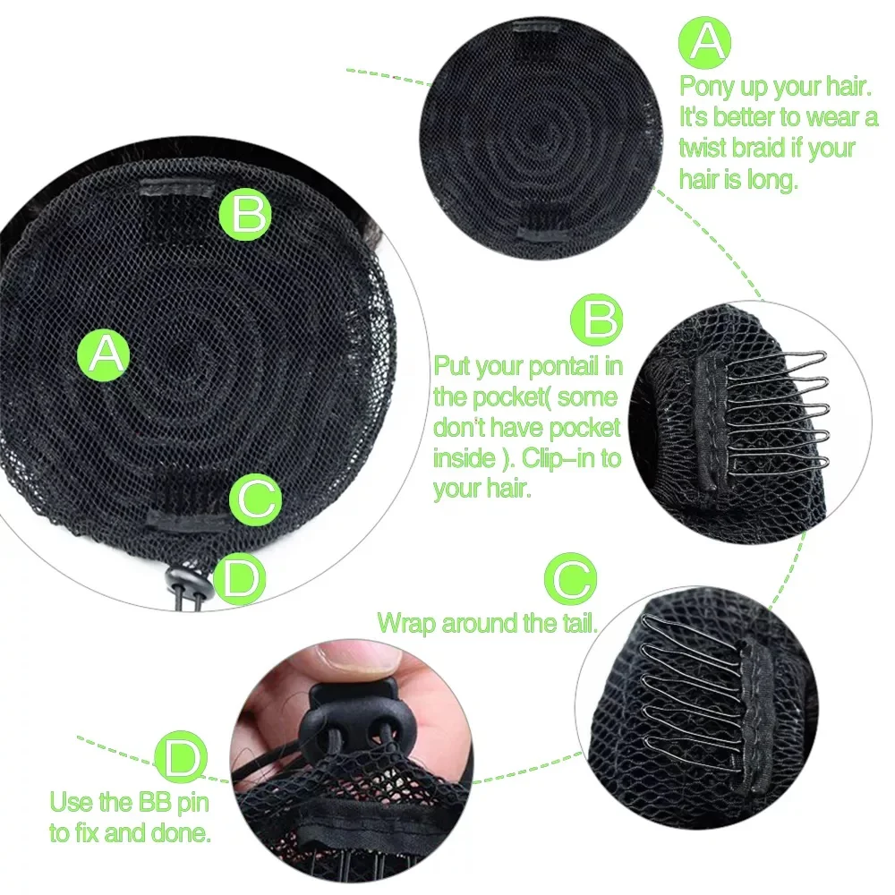 Top Seller 100% Remy Human Hair Drawstring Ponytail Unprocessed Natural Human Hair Ponytail Wig Extension