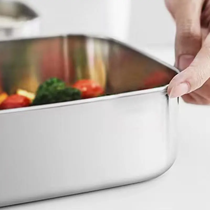 Custom Logo Stainless Steel Lunch Box with Clip Leak-Proof Bento Food Container for Adults and Teenagers Preserves Freshness