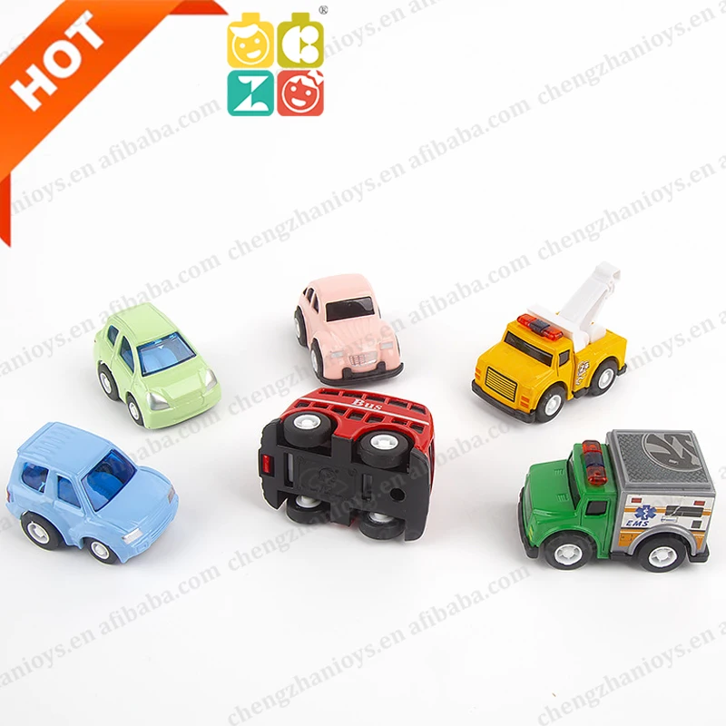 CZ Police Engineering Car Set 12Pcs Clear Acrylic display box Cartoon Pull Back Alloy Car Toy City Van Truck Mini Die-cast Toy