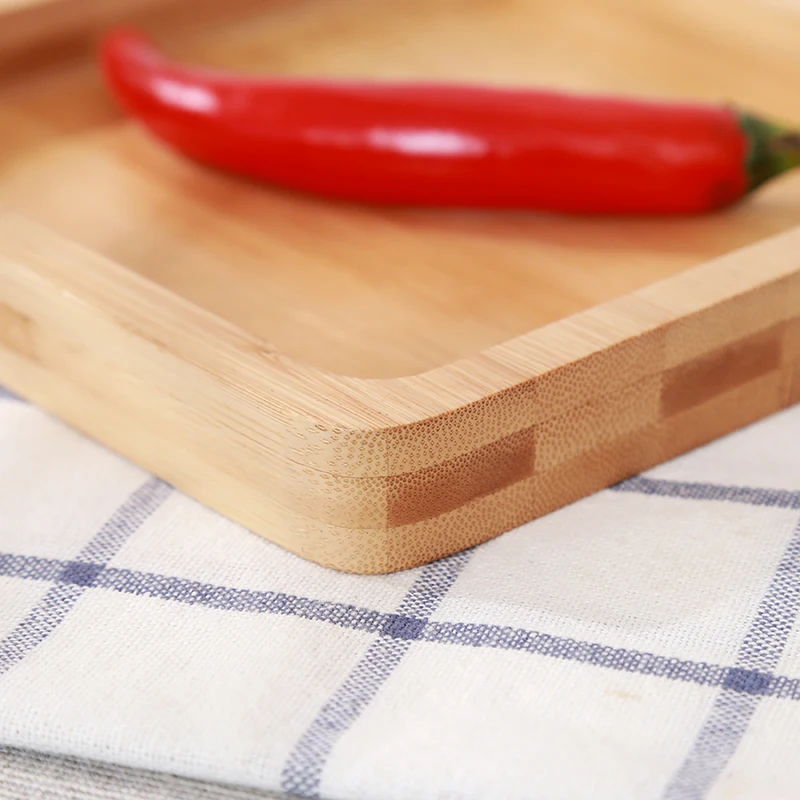 Customized High Quality Wooden Tray Restaurant Dishes Wood Dinner Food Serving Plate with 2 Compartment