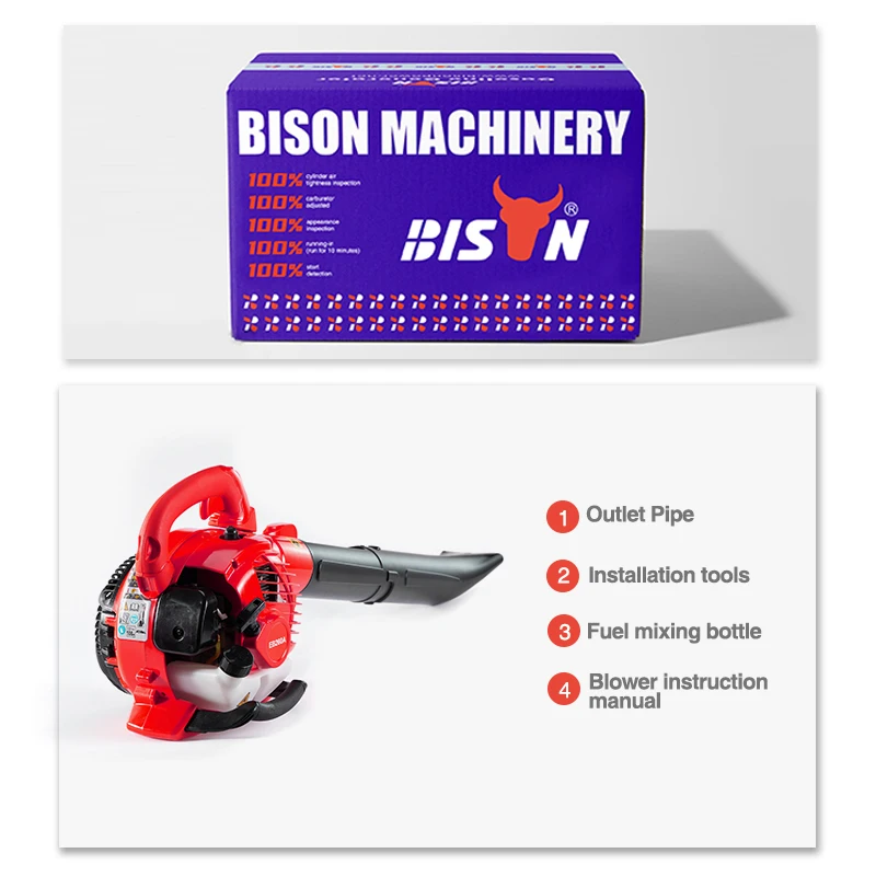 Bison gasoline leaf blower 25.4cc 750W mini handheld petrol garden remote control heavy duty snow blower