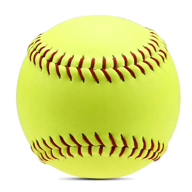 ActEarlier In Stock Softball Balls 12 inch Yellow PVC Leather Softball ball for Promotion