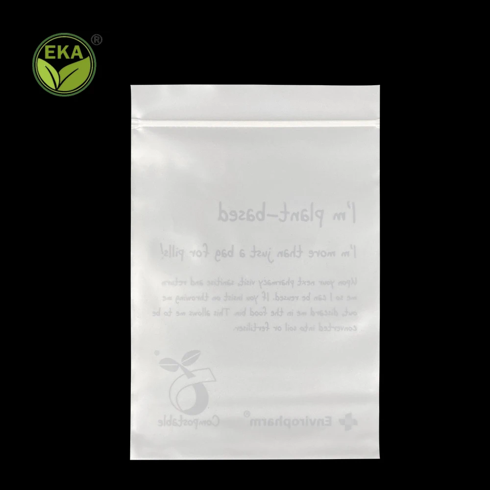 Eka PLA Custom Logo Underwear Women Printed Ziplock Corn Starch Resealable Biodegradable Plastic For Clothing Packing Bag