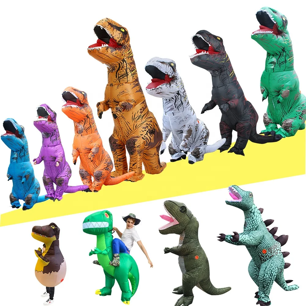 Adts Realistic T Rex Party Costume 9 Color Inflatable Dinosaur Clothes Inflatable Halloween Costumes