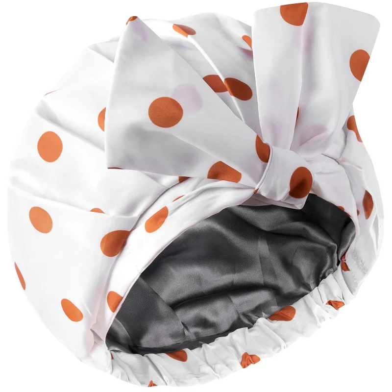 Custom Personalized Reusable luxury Shower Caps Double Layer Shower Caps For Women Waterproof