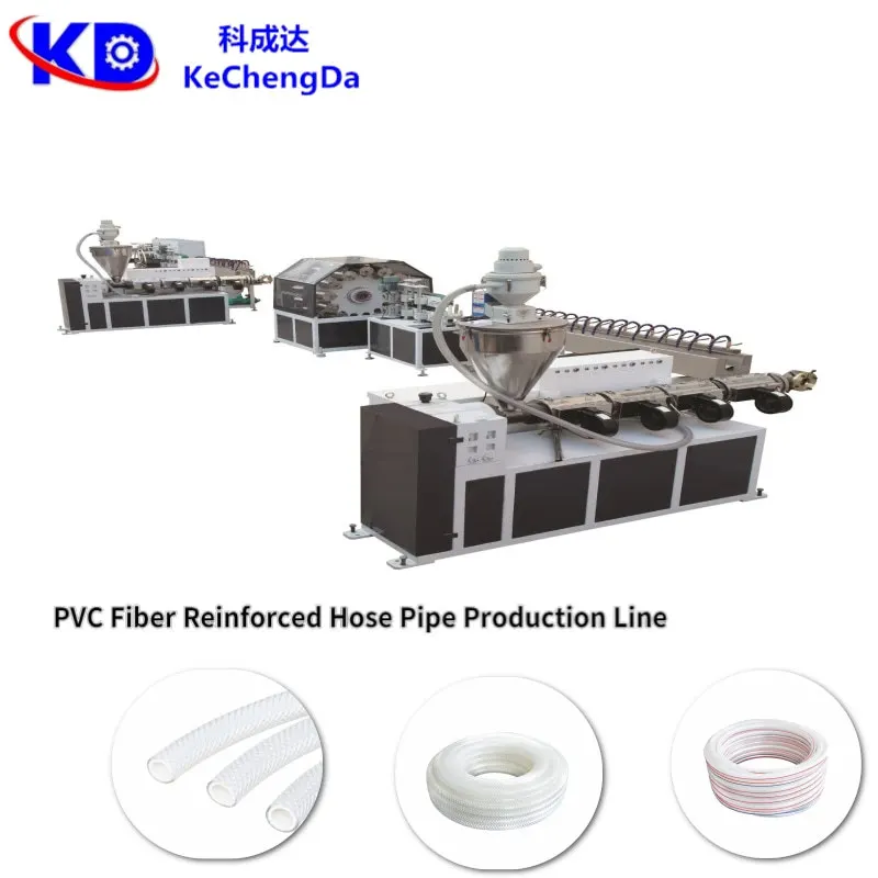 polyester fiber braiding reinforced PVC flexible high pressure hose extruder line poly yarn reinforced PVC garden hose extrusion