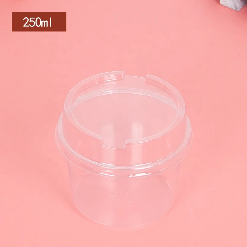 250ml Transparent Cake Box Disposable PET Plastic Soy Milk Baking Packaging Boxes
