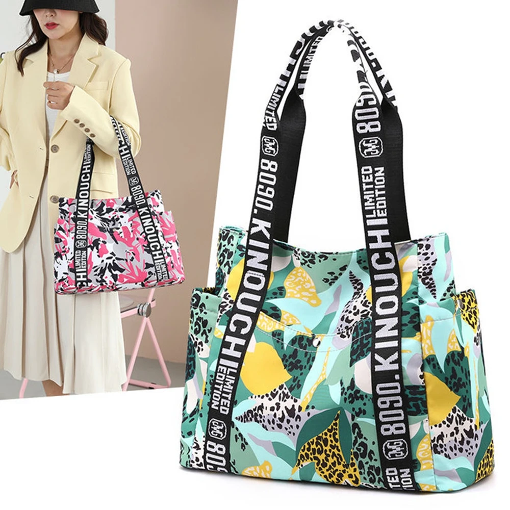 Folding tote bag reusable 190t polyester rpet foldable grocery shopolyestering bag shoulder tote bag