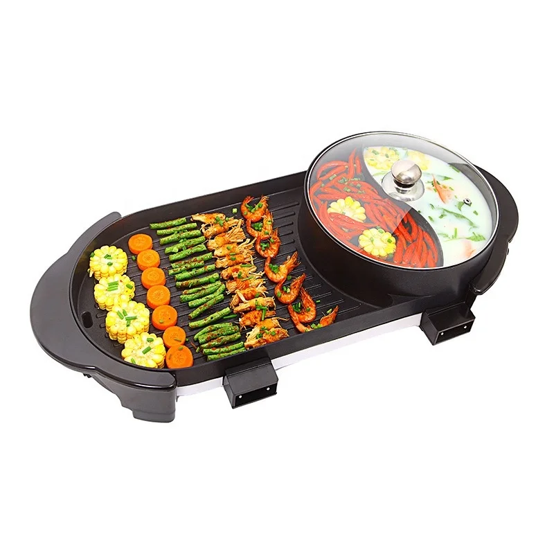 
New Arrival electric hot pot multifunctional cooking pot large aluminium cooking Rinse And Roast pots 