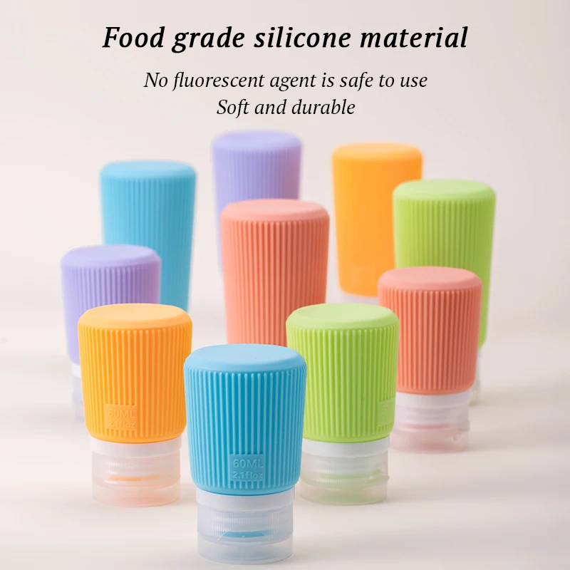 Silicone Travel Containers jar for Toiletries,Leak Proof Refillable Shampoo And Conditioner Travel Essentials toiletry Bottles