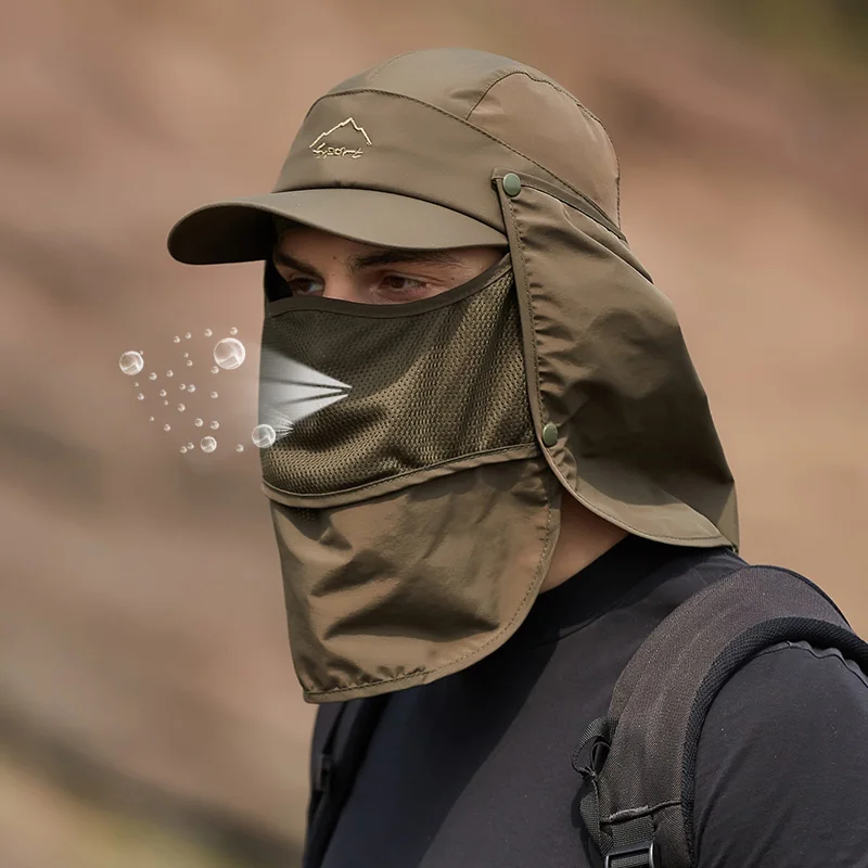 Оптовая продажа съемная уличная Спортивная Кепка шея лицо Солнцезащитная УФ-защита шляпа рыбака