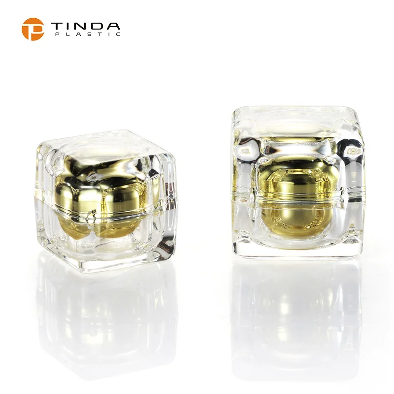 Skincare container plastic acrylic square cream packaging bottle and jar cosmetic packaging set 30g 50g 40ml 60ml 100ml