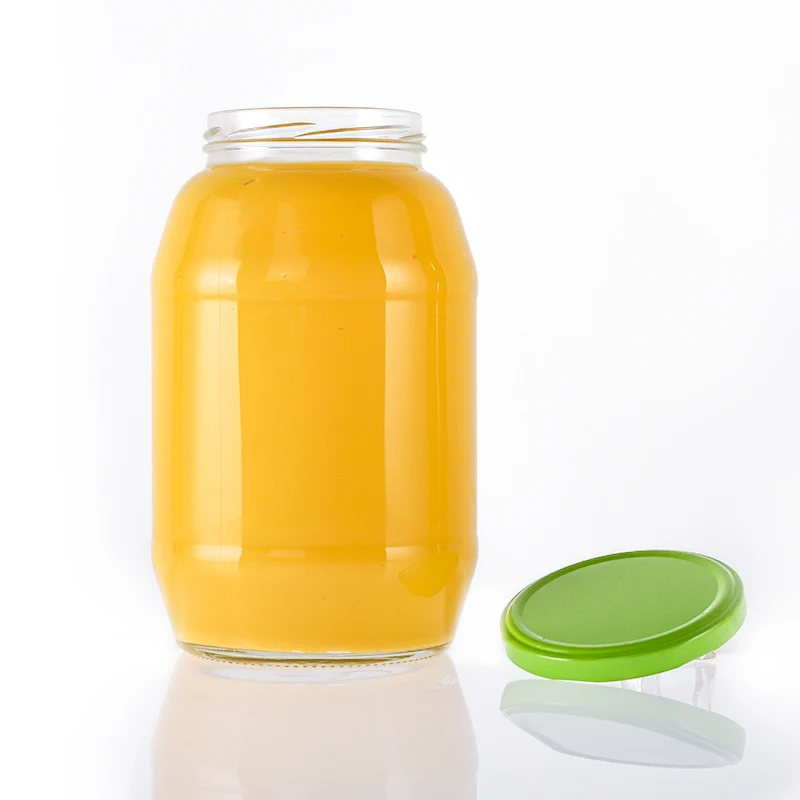 1500 ml Reusable Large High Quality Metal Twist off Cover Pantry Glass Canister Spicy Sauce Barrel Jars for Sale