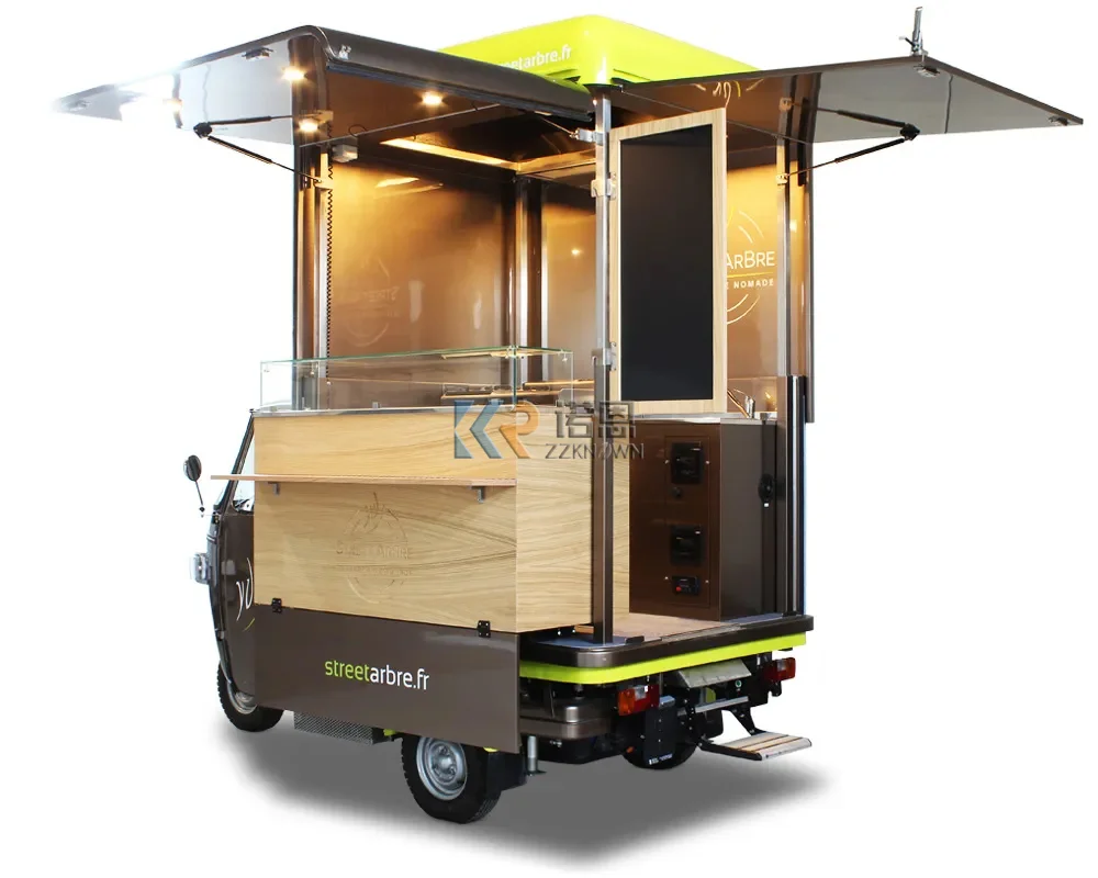 Unique Street Kitchen Food Truck for Sale Mobile Ice Cream Cart support Customization Electric Tricycle APE Food Cart