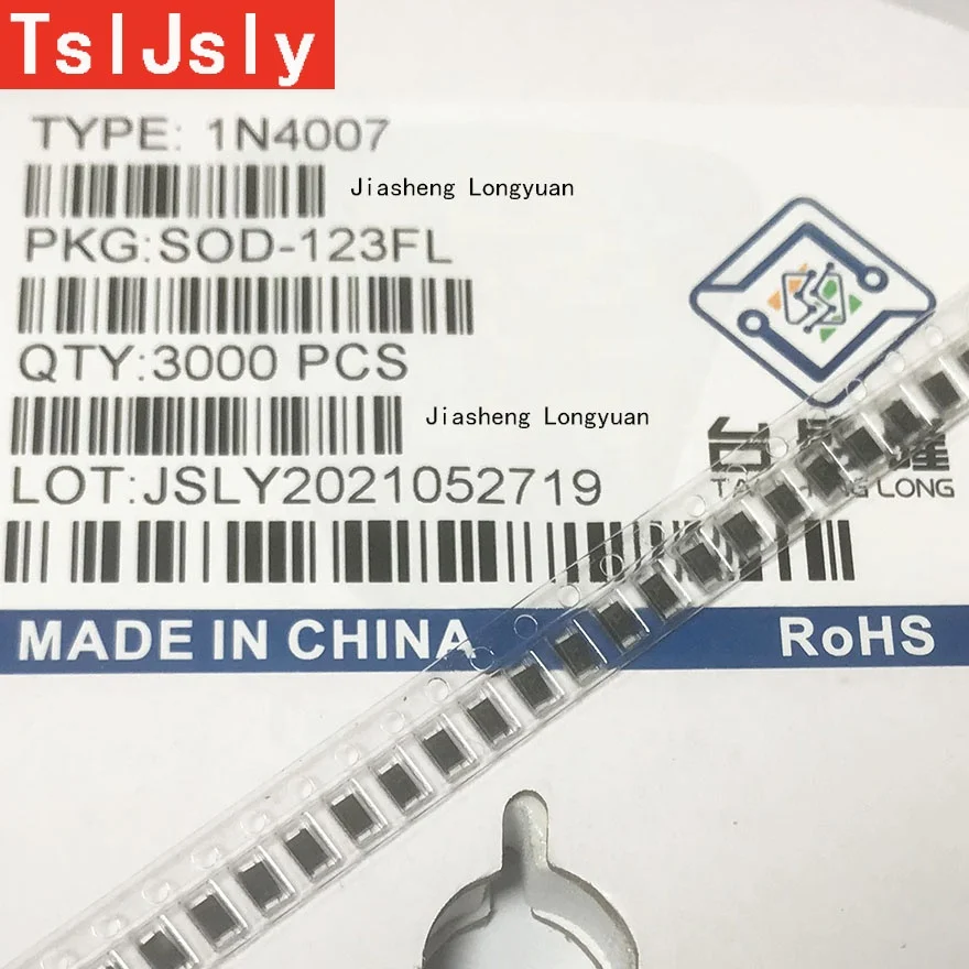TSLJSLY Rectifier tube patch 1N4007W SOD-123FL A7 diode 1A1000V 1206 1N4007 M7 1N4007